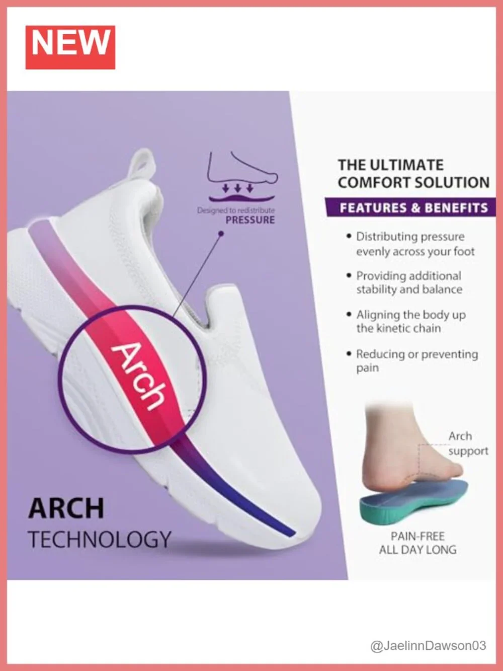 Women's Slip On Arch Support Nursing Shoes Lightweight Slip Resistant Work Shoes